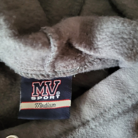 MV Sport Gray Hoodie with White Accents, Size Medium - Picture 4 of 5